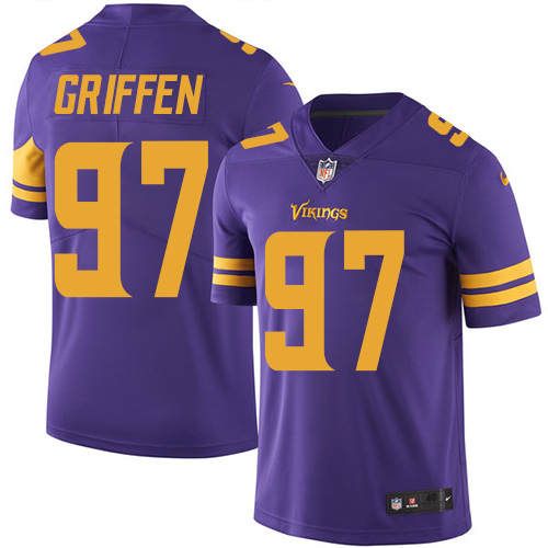 Men's Elite Everson Griffen Nike Jersey Purple - #97 Rush NFL Minnesota Vikings